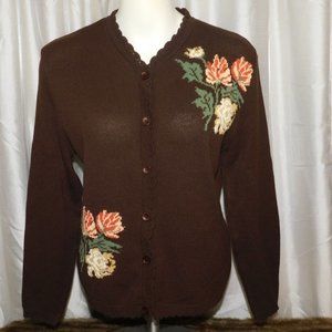 Southern Lady Embroidered Sweater Floral Cardigan